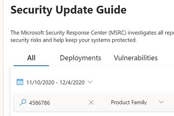 Security Update Guide Tabs Feature